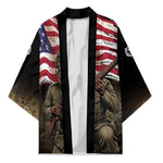 Henry Johnson Black History Month Kimono Distressed US Flag American Hero Portrait