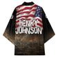 Henry Johnson Black History Month Kimono Distressed US Flag American Hero Portrait