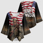 Henry Johnson Black History Month Kimono Sleeve Blouse Distressed US Flag American Hero Portrait