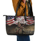 Henry Johnson Black History Month Leather Tote Bag Distressed US Flag American Hero Portrait
