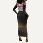 Henry Johnson Black History Month Long Sleeve Bodycon Dress Distressed US Flag American Hero Portrait