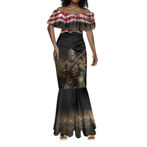 Henry Johnson Black History Month Mermaid Dress Distressed US Flag American Hero Portrait