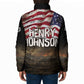 Henry Johnson Black History Month Padded Jacket Distressed US Flag American Hero Portrait