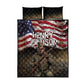 Henry Johnson Black History Month Quilt Bed Set Distressed US Flag American Hero Portrait