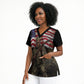 Henry Johnson Black History Month Scrub Top Distressed US Flag American Hero Portrait