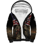 Henry Johnson Black History Month Sherpa Hoodie Distressed US Flag American Hero Portrait
