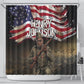 Henry Johnson Black History Month Shower Curtain Distressed US Flag American Hero Portrait