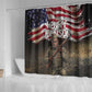 Henry Johnson Black History Month Shower Curtain Distressed US Flag American Hero Portrait