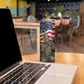 Henry Johnson Black History Month Skinny Tumbler Distressed US Flag American Hero Portrait