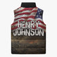 Henry Johnson Black History Month Sleeveless Puffer Jacket Distressed US Flag American Hero Portrait