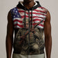 Henry Johnson Black History Month Sleeveless Zip Hoodie Distressed US Flag American Hero Portrait