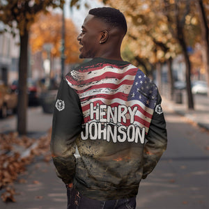 Henry Johnson Black History Month Sweatshirt Distressed US Flag American Hero Portrait