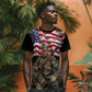 Henry Johnson Black History Month T shirt Distressed US Flag American Hero Portrait