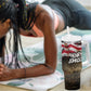 Henry Johnson Black History Month Tumbler With Handle Distressed US Flag American Hero Portrait