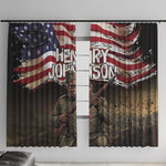 Henry Johnson Black History Month Window Curtain Distressed US Flag American Hero Portrait