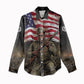 Henry Johnson Black History Month Women Casual Shirt Distressed US Flag American Hero Portrait