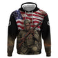 Henry Johnson Black History Month Zip Hoodie Distressed US Flag American Hero Portrait