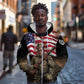 Henry Johnson Black History Month Zip Hoodie Distressed US Flag American Hero Portrait