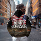 Henry Johnson Black History Month Zip Hoodie Distressed US Flag American Hero Portrait