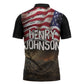 Henry Johnson Black History Month Zipper Polo Shirt Distressed US Flag American Hero Portrait