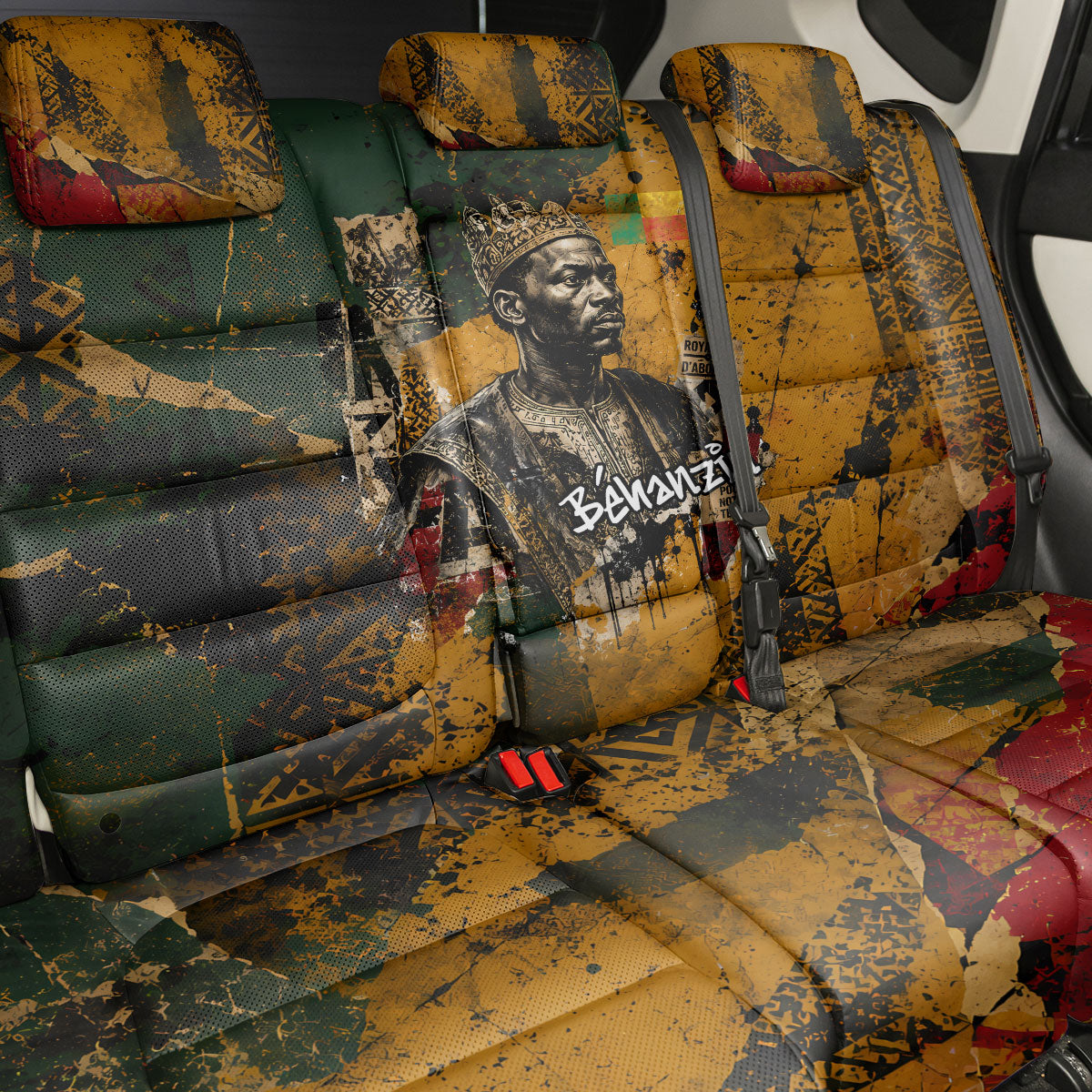 Benin Independence Day King Behanzin Back Car Seat Cover Dahomey Amazons National Motto