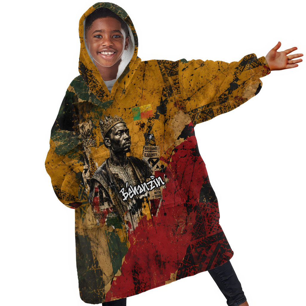 Benin Independence Day King Behanzin Kid Wearable Blanket Hoodie Dahomey Amazons National Motto