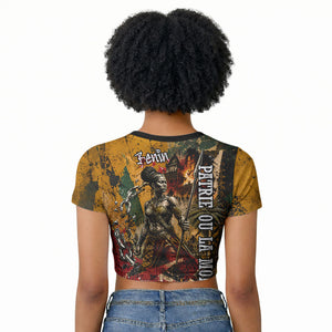 Benin Independence Day King Behanzin Raglan Cropped T shirt Dahomey Amazons National Motto