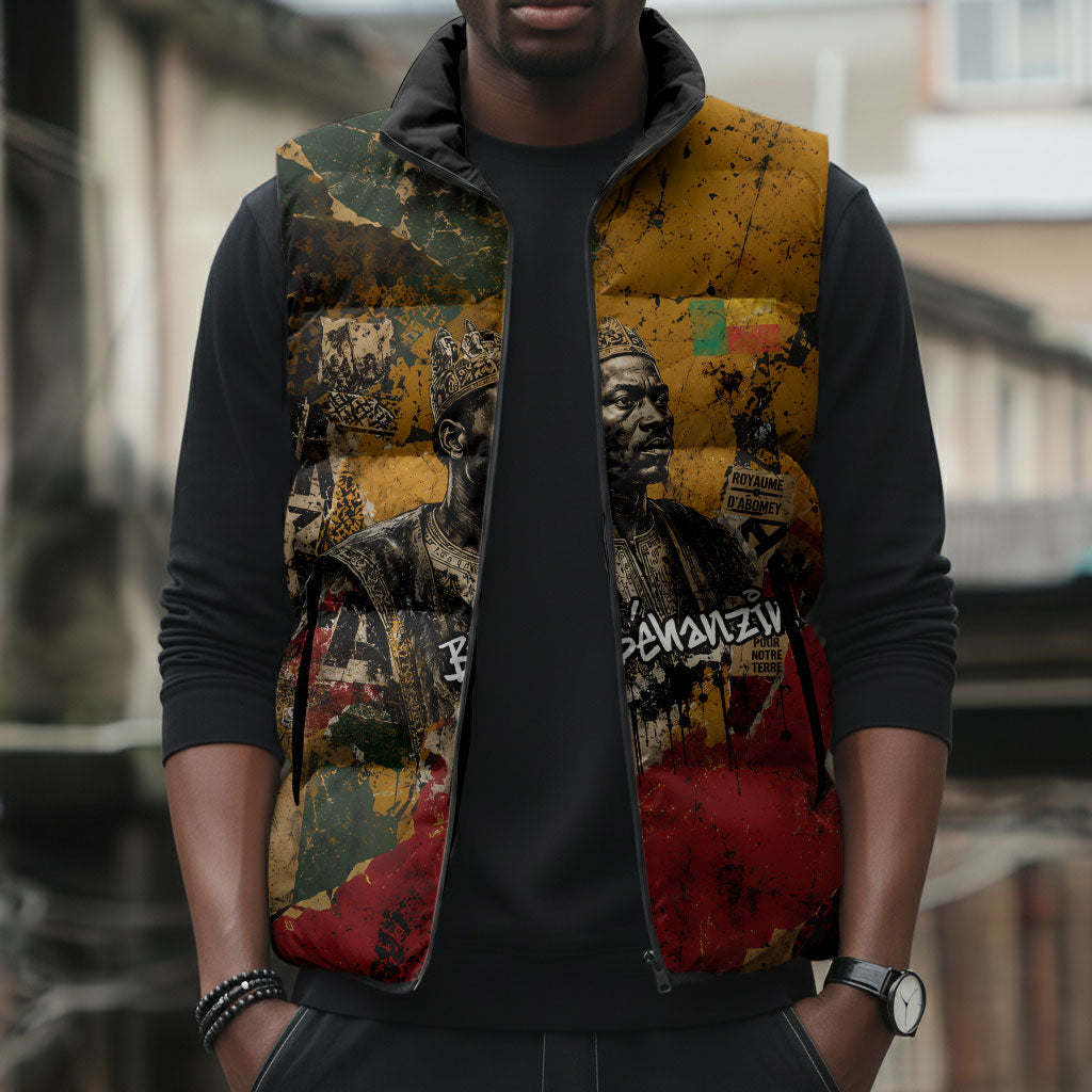 Benin Independence Day King Behanzin Sleeveless Puffer Jacket Dahomey Amazons National Motto