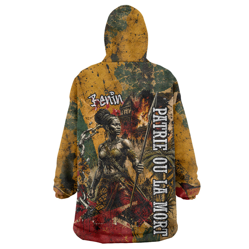 Benin Independence Day King Behanzin Wearable Blanket Hoodie Dahomey Amazons National Motto
