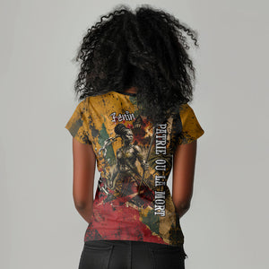 Benin Independence Day King Behanzin Women V-Neck T-Shirt Dahomey Amazons National Motto