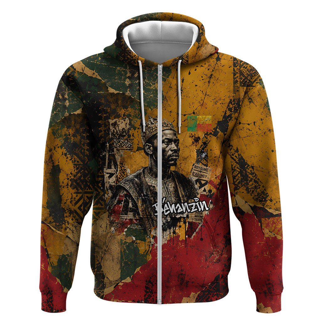 Benin Independence Day King Behanzin Zip Hoodie Dahomey Amazons National Motto