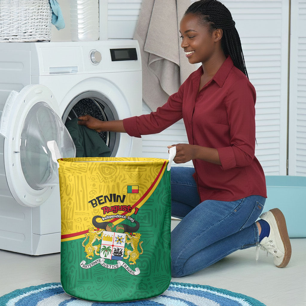 Benin Independence Day August 1 Laundry Basket Coat Of Arms Heritage Raised Fist Flag