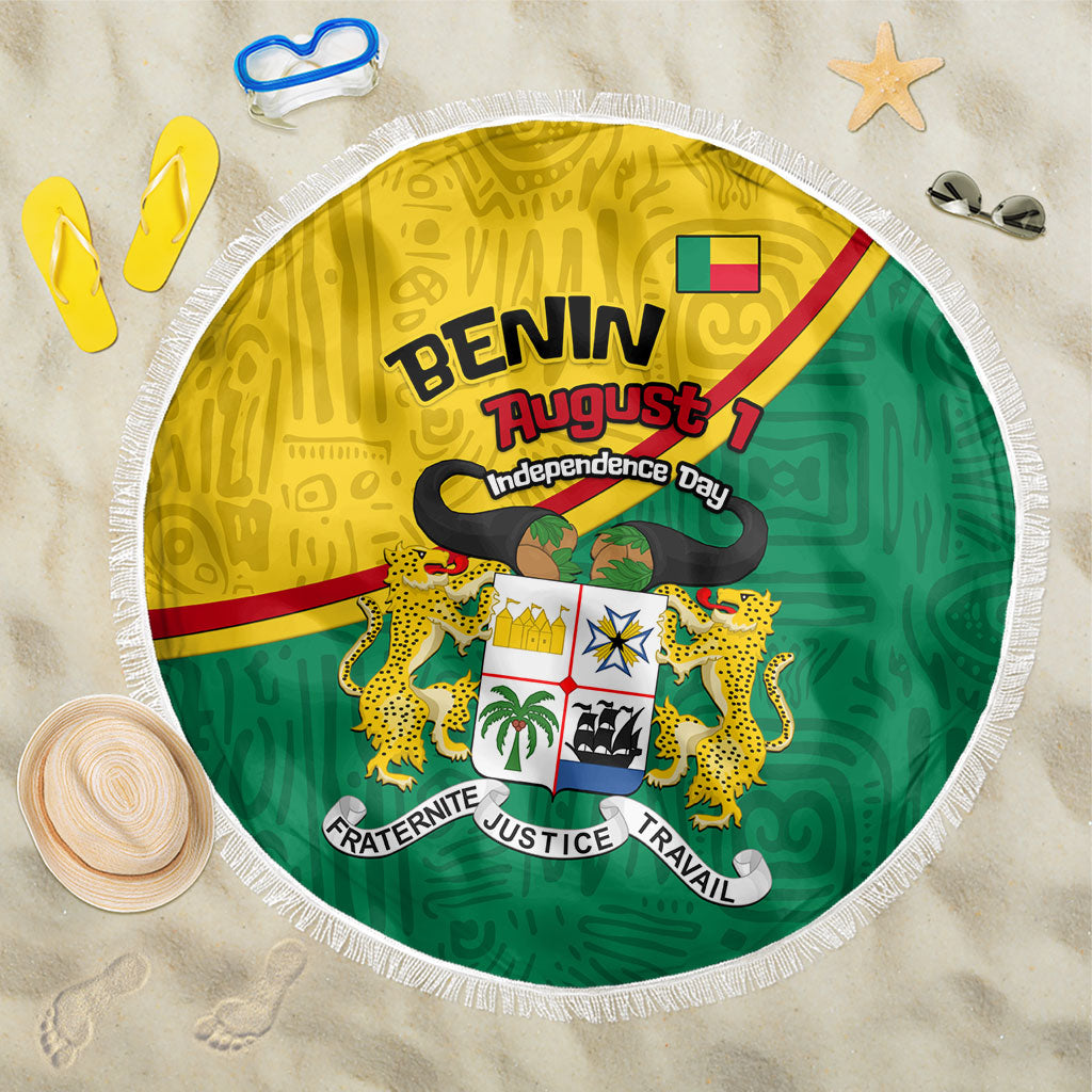 Benin Independence Day August 1 Beach Blanket Coat Of Arms Heritage Raised Fist Flag