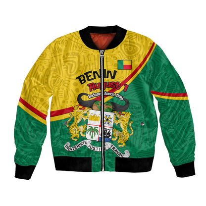Benin Independence Day August 1 Bomber Jacket Coat Of Arms Heritage Raised Fist Flag