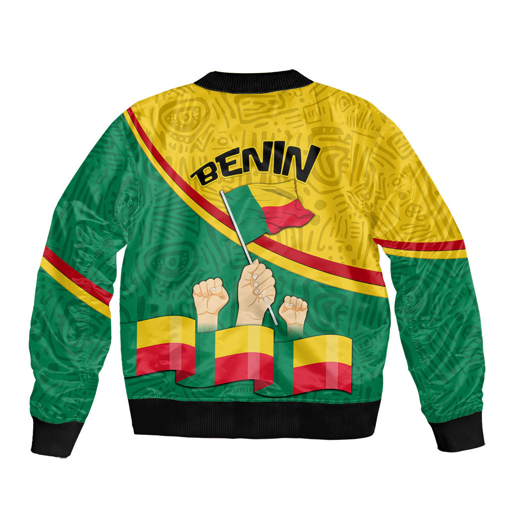 Benin Independence Day August 1 Bomber Jacket Coat Of Arms Heritage Raised Fist Flag