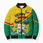 Benin Independence Day August 1 Bomber Puffer Jacket Coat Of Arms Heritage Raised Fist Flag