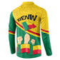 Benin Independence Day August 1 Button Sweatshirt Coat Of Arms Heritage Raised Fist Flag