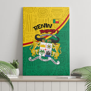 Benin Independence Day August 1 Canvas Wall Art Coat Of Arms Heritage Raised Fist Flag