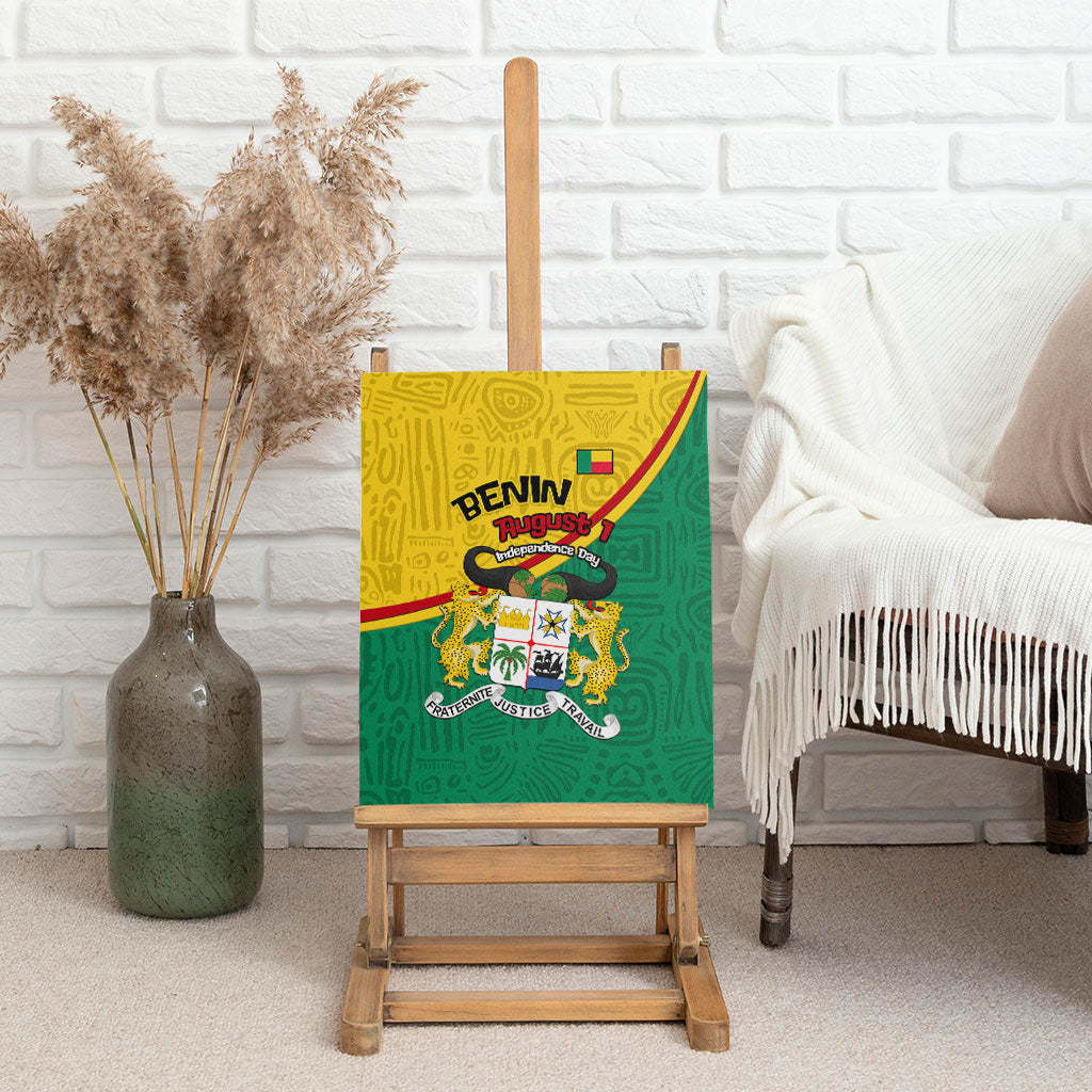 Benin Independence Day August 1 Canvas Wall Art Coat Of Arms Heritage Raised Fist Flag