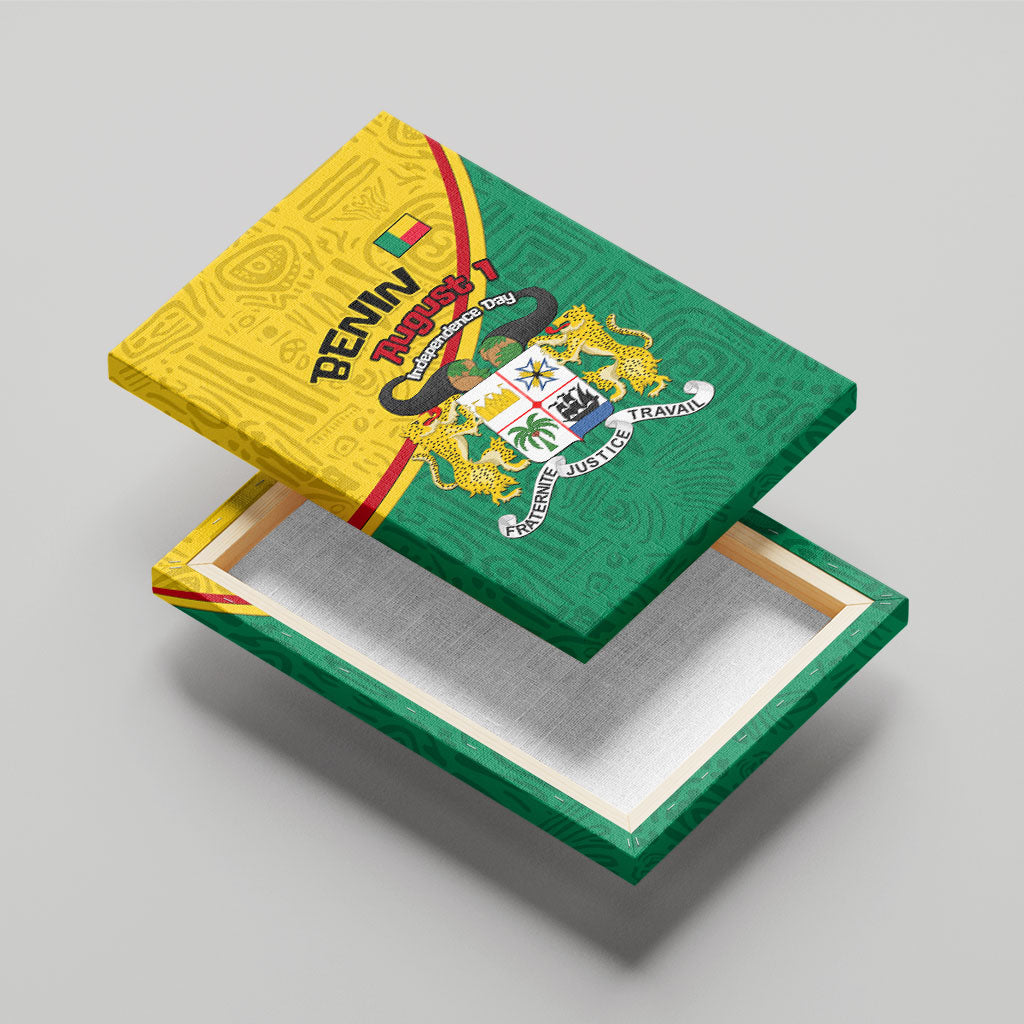 Benin Independence Day August 1 Canvas Wall Art Coat Of Arms Heritage Raised Fist Flag