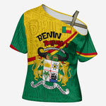Benin Independence Day August 1 Cross Shoulder Shirt Coat Of Arms Heritage Raised Fist Flag