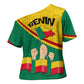 Benin Independence Day August 1 Cross Shoulder Shirt Coat Of Arms Heritage Raised Fist Flag
