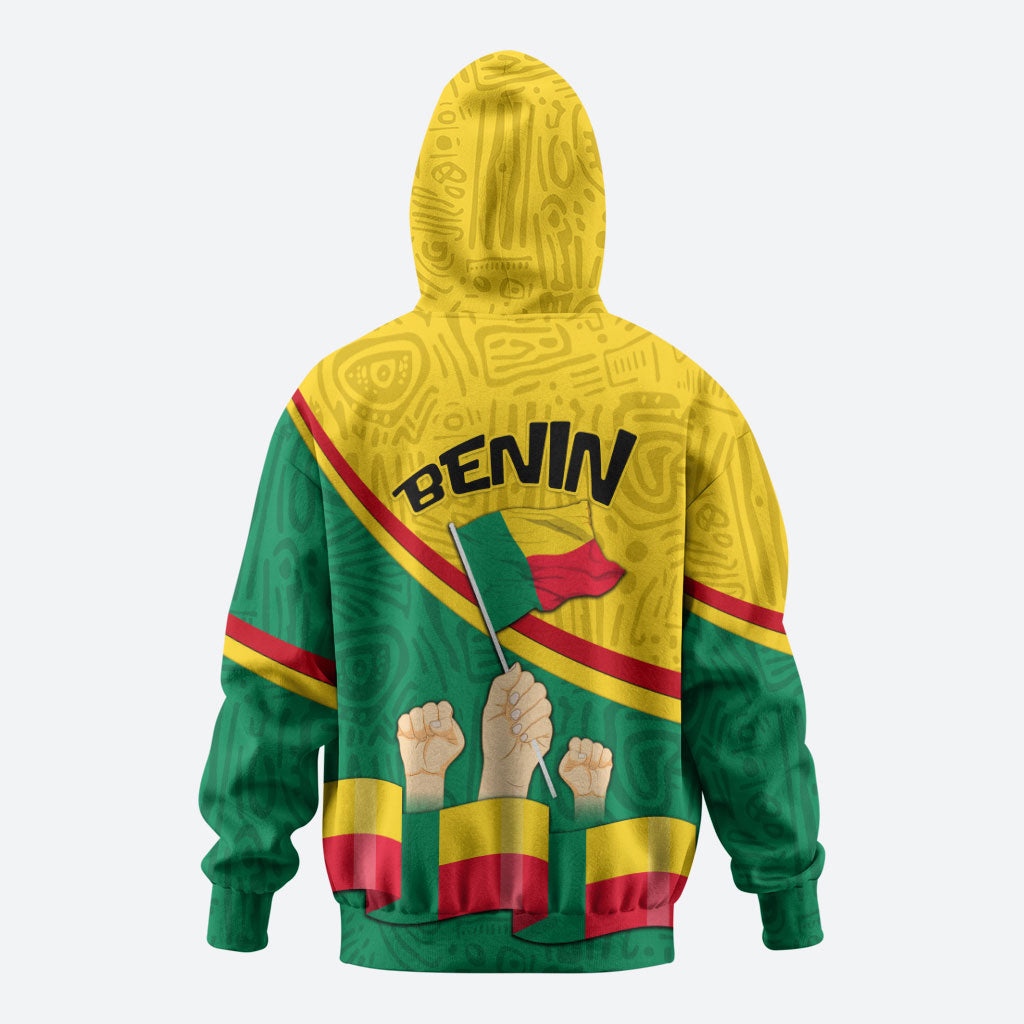 Benin Independence Day August 1 Hoodie Coat Of Arms Heritage Raised Fist Flag