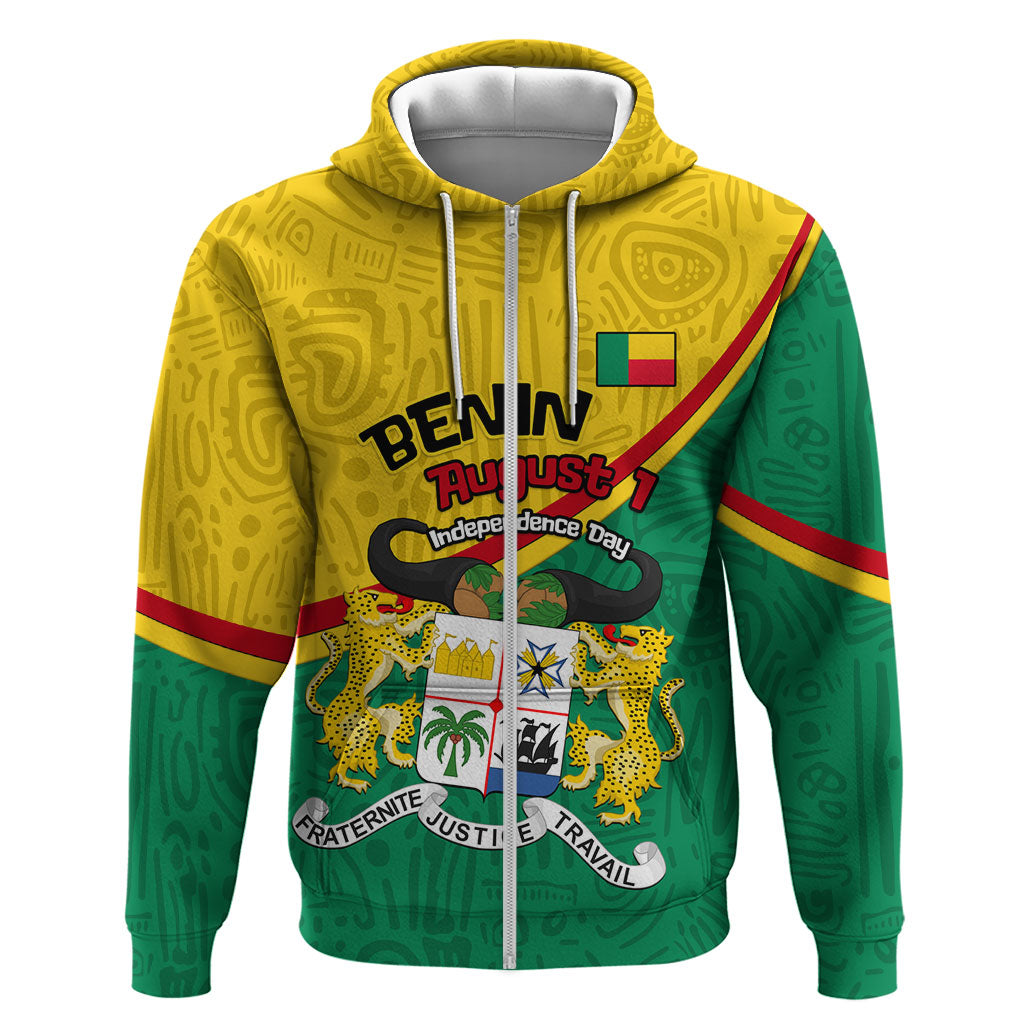 Benin Independence Day August 1 Hoodie Coat Of Arms Heritage Raised Fist Flag
