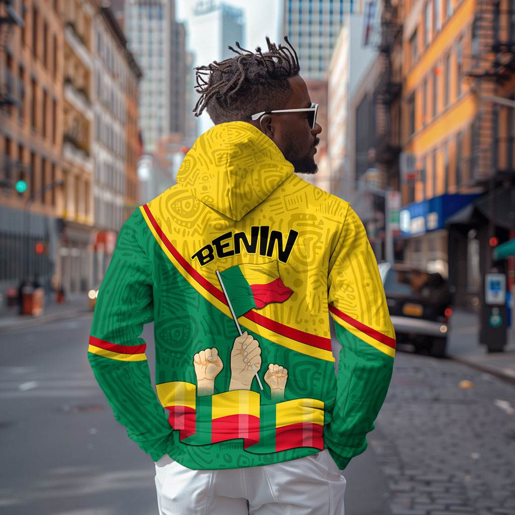 Benin Independence Day August 1 Hoodie Coat Of Arms Heritage Raised Fist Flag