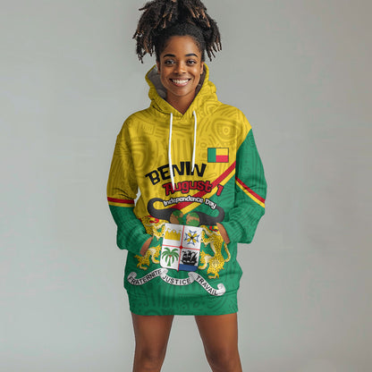 Benin Independence Day August 1 Hoodie Dress Coat Of Arms Heritage Raised Fist Flag