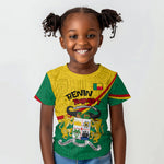 Benin Independence Day August 1 Kid T shirt Coat Of Arms Heritage Raised Fist Flag