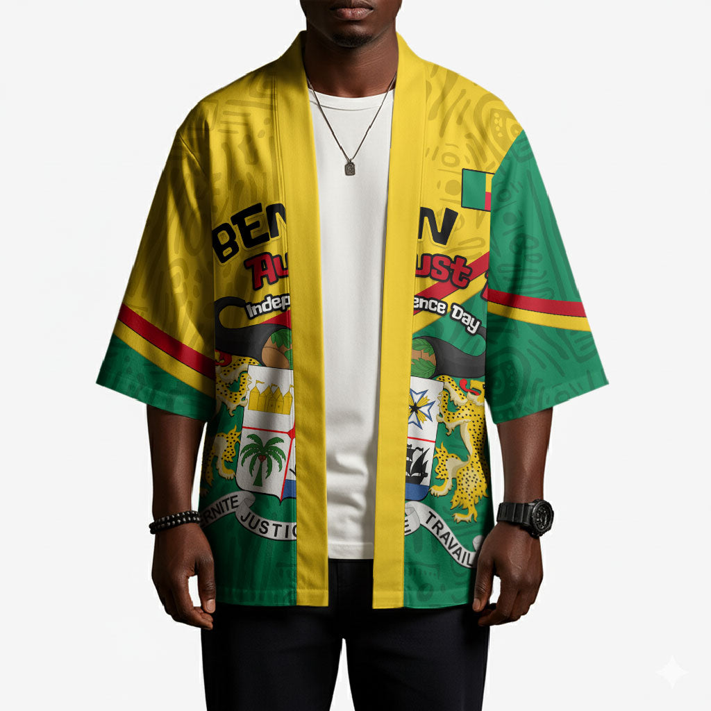 Benin Independence Day August 1 Kimono Coat Of Arms Heritage Raised Fist Flag