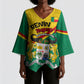 Benin Independence Day August 1 Kimono Sleeve Blouse Coat Of Arms Heritage Raised Fist Flag