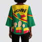 Benin Independence Day August 1 Kimono Sleeve Blouse Coat Of Arms Heritage Raised Fist Flag
